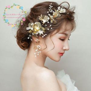 即納 ヘッドドレス イヤリング 髪飾り ヘアアクセサリー 花 和装