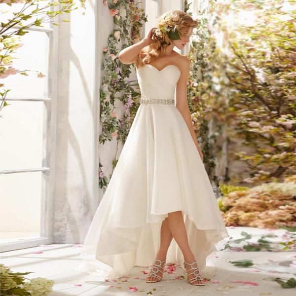 ウエディングドレス 安い 花嫁 ロングドレス トレーンドレス 前ミニ ウェディングドレス 結婚式 パ...