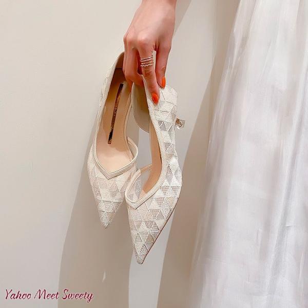 ウエディングシューズ ホワイト レース レディース靴 花嫁 二次会 結婚式 披露宴 挙式 夏 パーテ...