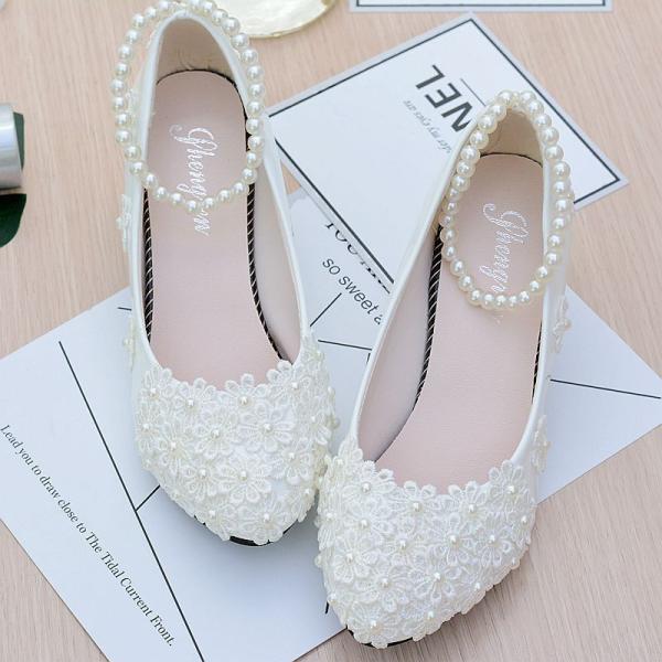 ウエディングシューズ 0.5/4.5/8cmヒール ウェディングシューズ パンプス ハイヒール 結婚...