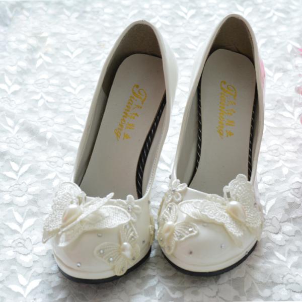 ウエディングシューズ 0.5/4.5/8cmヒール ウェディングシューズ レディース靴 パンプス ハ...