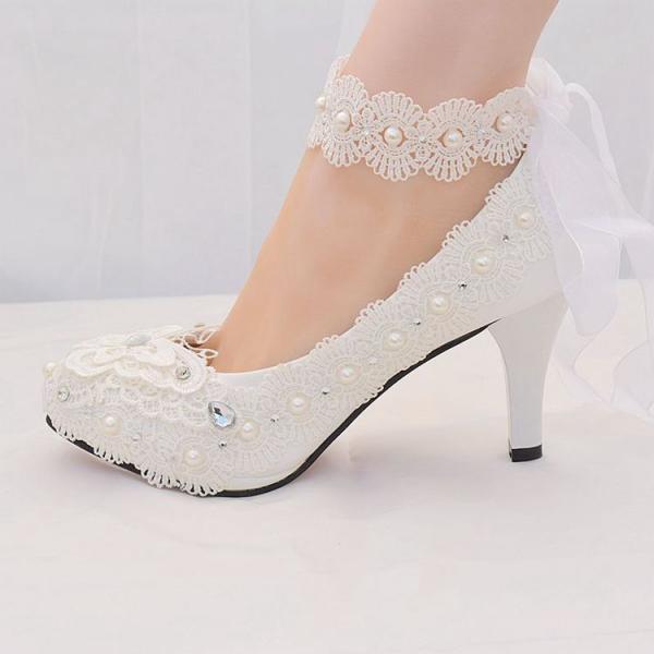 ウエディングシューズ 0.5/4.5/8cmヒール ウェディングシューズ レディース靴 パンプス ハ...