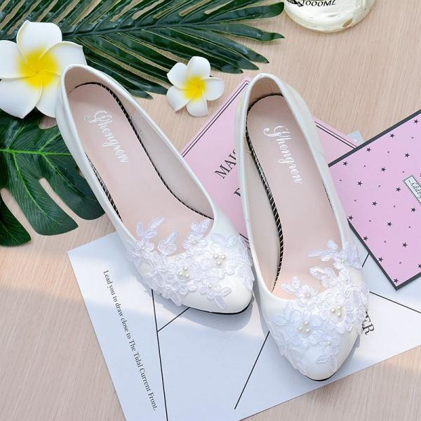 ウエディングシューズ 0.5/4.5/8cmヒール ウェディングシューズ レディース靴 パンプス ハ...