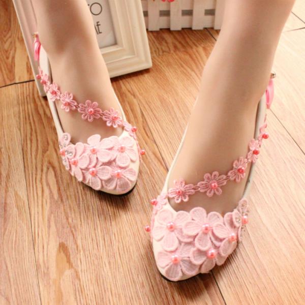 ウエディングシューズ 0.5/3/5/8cmヒール ウェディングシューズ パンプス ハイヒール フラ...