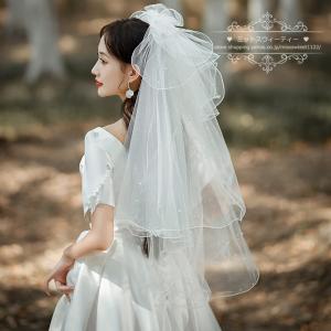 ウェディング ベール ボリューム ミドル ウェディングベール 前撮り