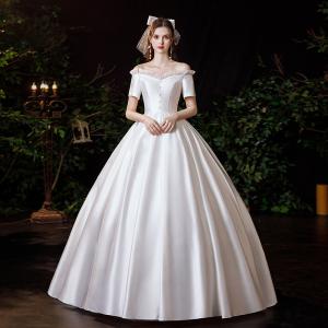 ウエディングドレス 前撮り ベアトップ プリンセスラインドレス サテン