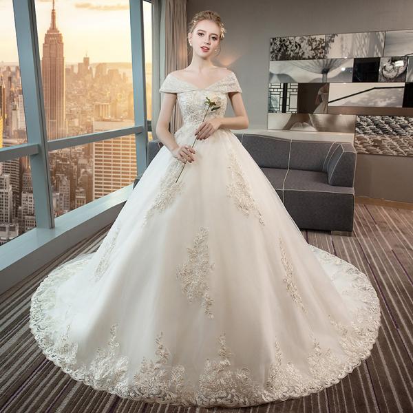 ウェディングドレス XS-6XL マタニティドレス 二次会 結婚式 披露宴 ブライダル 花嫁 ウエデ...