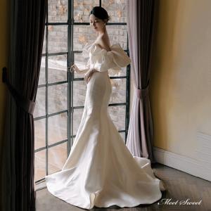 ウエディングドレス マーメイドラインドレス 白 上品 二次会 レース