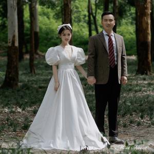 花嫁 ウェディングドレス 前撮り 後撮り 長袖 肩出し ウエディング