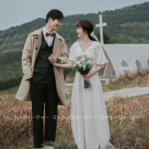 ウエディングドレス 二次会 白 結婚式 aライ...の詳細画像2