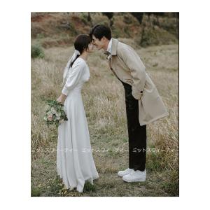ウエディングドレス 二次会 白 結婚式 aライ...の詳細画像5