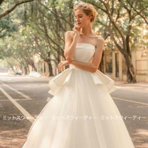 ウェディングドレス 二次会 前撮り 挙式 花嫁 オフショルダー チュール