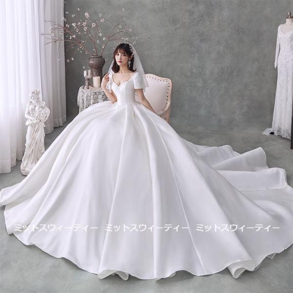 ウェディングドレス 花嫁 二次会 ウエディングドレス 結婚式 ロングドレス プリンセスラインドレス ...