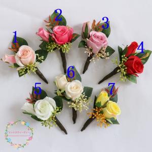 ブートニア リストブーケ ヘッドドレス 二次会 結婚式 ウェディング