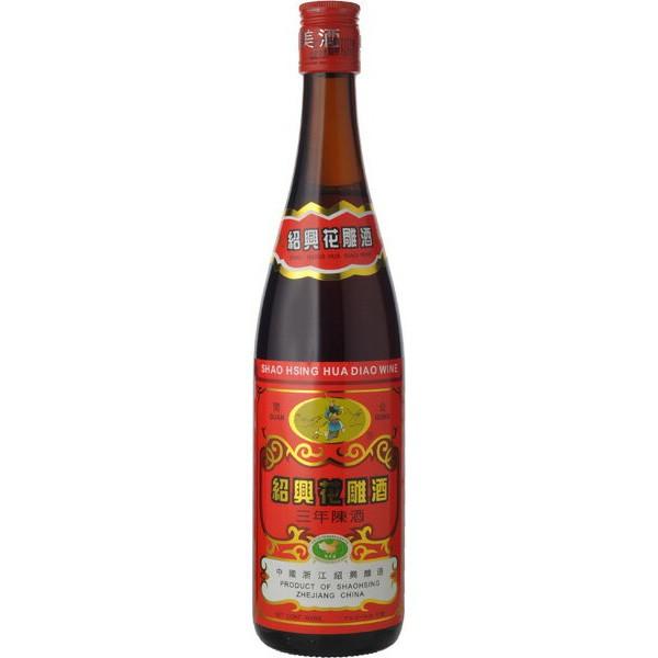 紹興酒　関公紹興　花彫酒　赤ラベル　17度　600ml(77)