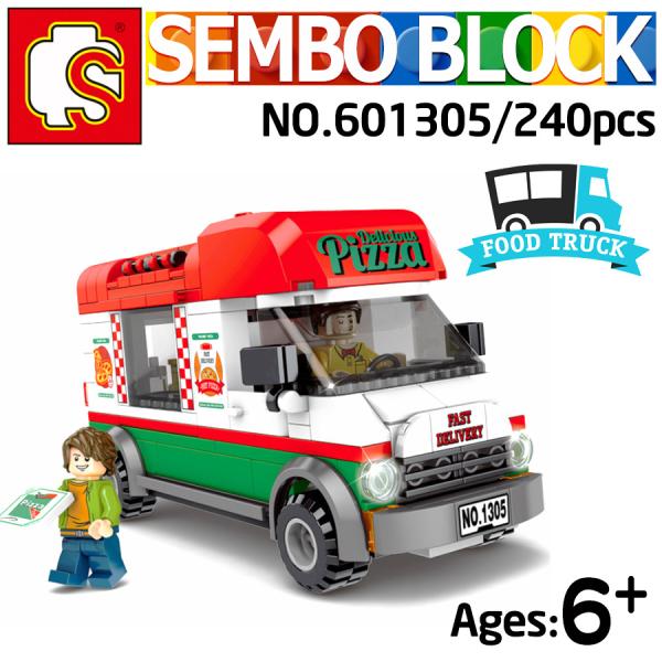 ブロック おもちゃ ピザワゴン 車 フードトラック 子供ギフト最適 レゴ互換品 LEGO互換ブロック