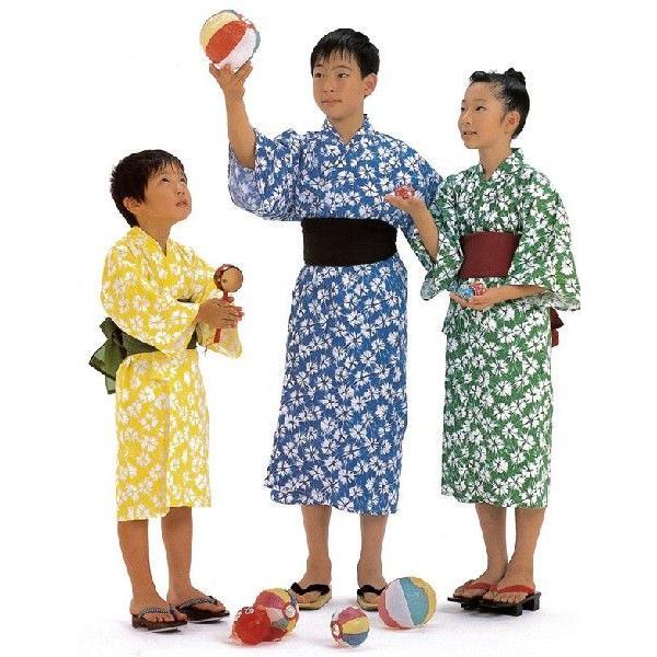 子供浴衣 日本製 しぼり柄（四本紐付）(NO,22)