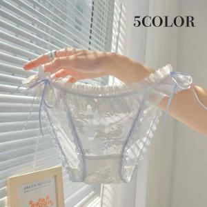 ふんどしショーツ ショーツ 下着 インナー レディース 女性 単品 ふんどし型 パンツ パンティ 通気性 透け感 シースルー レース リボン 綺麗