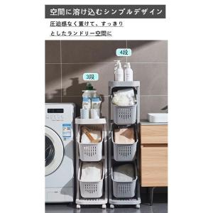 ランドリーバスケット スリム キャスター付き3...の詳細画像2