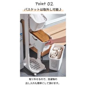 ランドリーバスケット スリム キャスター付き3...の詳細画像4