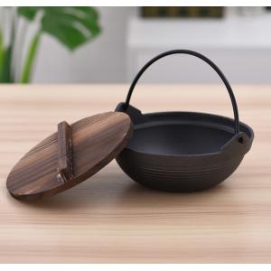 鉄鍋 1-2人用 いろり鍋 18cm 20cm 22cm 24cm 26cm 囲炉裏鍋 IH対応 ガス火 直火 鍋 卓上鍋 一人鍋 木蓋付き 飲食店 懐石料理 料理宴会用 家庭用