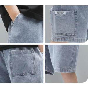 110‐170cm デニムハーフパンツ キッズ...の詳細画像1