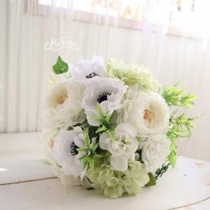 misuzu113 ミモザナチュラルクラッチブーケ ブートニアのセット