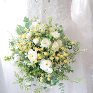 misuzu113 ミモザナチュラルクラッチブーケ ブートニアのセット