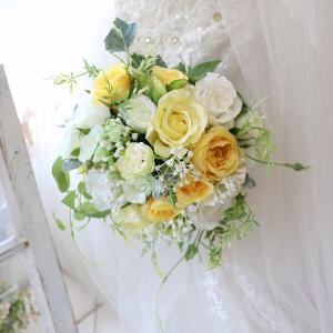 misuzu113 ミモザナチュラルクラッチブーケ ブートニアのセット