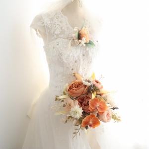 misuzu113 ミモザナチュラルクラッチブーケ ブートニアのセット