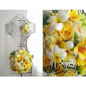 misuzu113 ミモザナチュラルクラッチブーケ ブートニアのセット