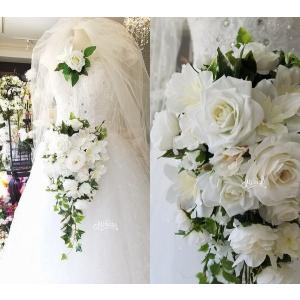 ブーケ ブートニア 花冠の3点セット ブライダル アートフラワー