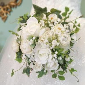 ブーケ ブートニア 花冠の3点セット ブライダル アートフラワー