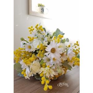 misuzu113 ミモザナチュラルクラッチブーケ ブートニアのセット