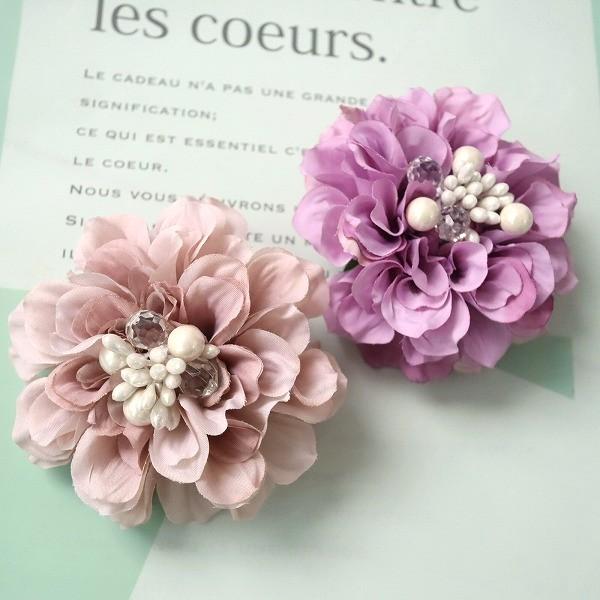 ビジュー　ダリアのコサージュ　ニュアンスカラー　卒業式　入学式　セミナー　334