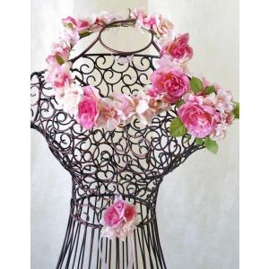 ヘッドドレス 花冠・ブトニアセット ウェディング 造花 夏フェス 髪