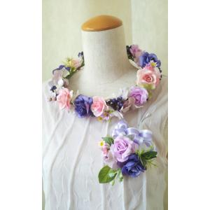 人気のヘッドドレス お得な花冠セット ウェディング 造花 夏フェス 髪飾り ヘアパーツ ティアラ