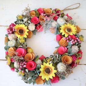 misuzu038 季節のリース ミモザのナチュラルリース 玄関 アカシア