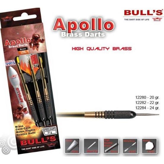 Bull's 12280 Apollo Stl BkBrs 20gハードダーツ