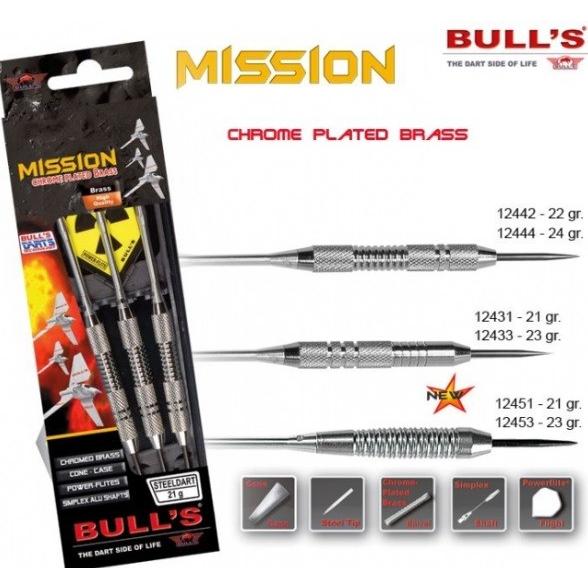 Bull's 12444 Mission Stl N/C 24gハードダーツ