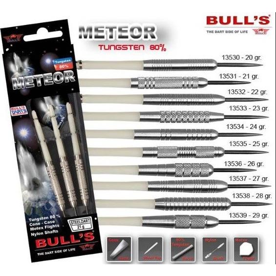 Bull's 13535 Meteor Stl 80% tg 25gハードダーツ
