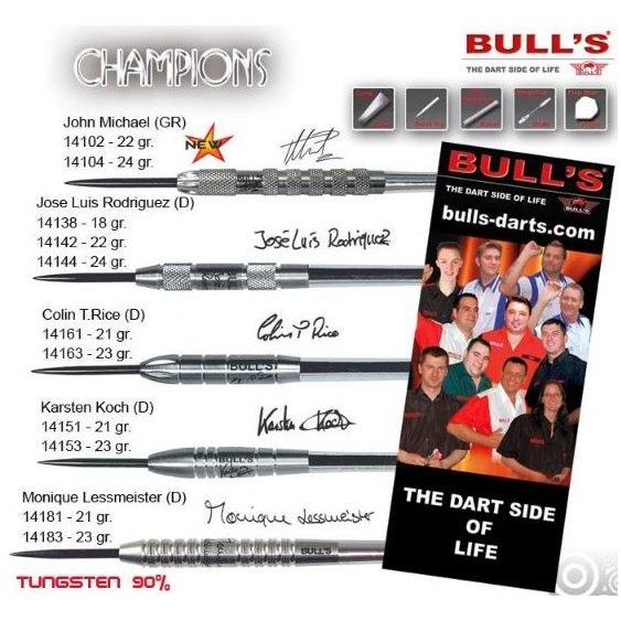 Bull's 14163 Champ Stl 90% Colin 23gハードダーツ