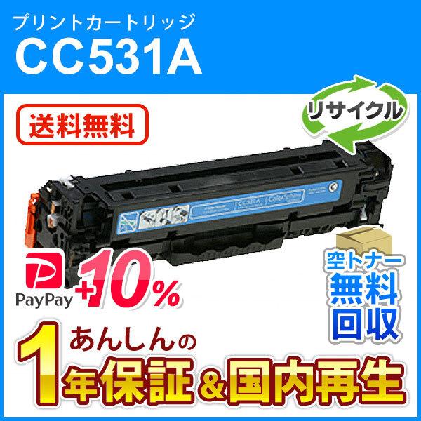 ヒューレットパッカード対応 リサイクルプリントカートリッジ(トナーカートリッジ) シアン CC531...