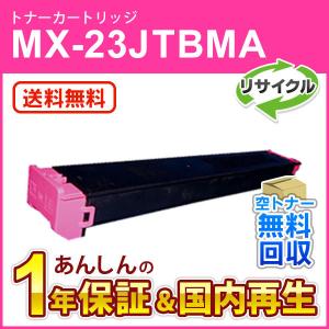 シャープ対応 リサイクルトナー マゼンタ MX-23JTMA (MX23JTMA) 即納再生品 送料無料｜mitastore