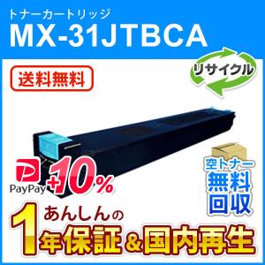 SHARP（シャープ） シャープ対応 リサイクルトナー シアン MX-31JTCA