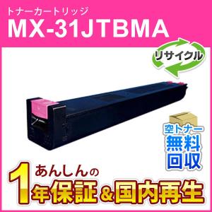 シャープ　カラー複合機用トナー　 ＭＸ３１ＪＴ　シアン　マゼンタ　イエロー SHARP（シャープ） シャープ対応 リサイクルトナー シアン MX-31JTCA