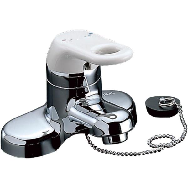 LIXIL(リクシル) INAX 洗面用 台付 シングルレバー混合水栓 ゴム栓式 吐水口長さ95mm...