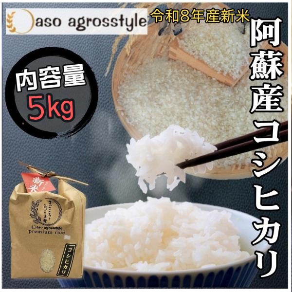 令和8年産 おいしい水 米粒 早期  熊本 阿蘇 産 コシヒカリ 5kg 米 産地直送 旨味 お米 ...