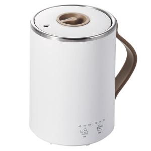 エレコム マグカップ型電気なべ 電気ケトル COOK MUG クックマグ 350mL 【 湯沸かし 煮込み 温度調節 タイマー 保温 】 ケーブル長 1m ホワイト HAC-EP01WH