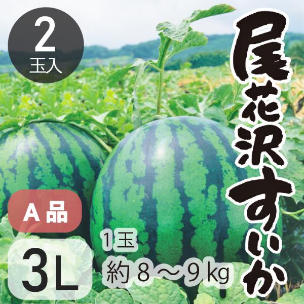 すいか 大玉 尾花沢すいか スイカ 西瓜 A3L 2玉 令和6年産 JA 果物 フルーツ 送料無料 ...